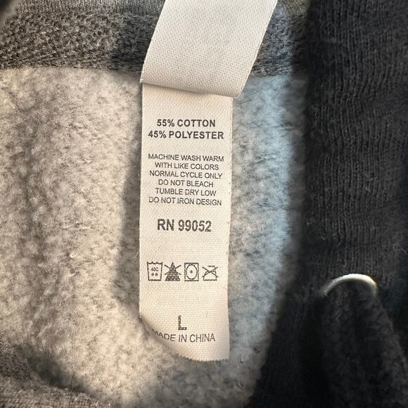 Independent Trading Company Sweatshirt Hoodie Mens L Fleece Gray Black Pullover - Picture 5 of 8